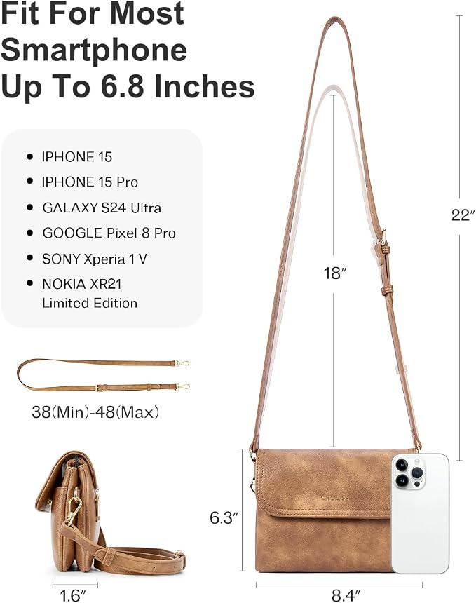 CHOLISS Small Crossbody Bags for Women, Vegan Leather Cell Phone Purse, Mini Travel Purse with Adjustable Strap Womens Gifts