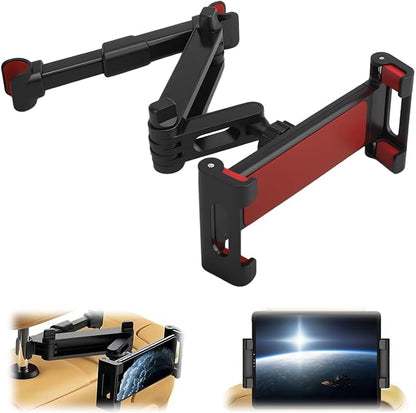 vvag Tablet Holder for Car Headrest,Adjustable iPad Backseat Mount Compatible with iPad Pro, Air, Mini, 4.7-11" Devices,Road Travel Essentials for Kids Accessories (BlackRed)