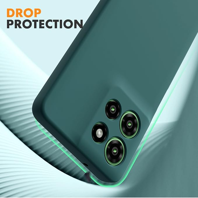 Case for Motorola Moto G Power (2025), 2 Pack Tempered Glass Screen Protectors, Soft TPU Silicone Shockproof Case-Midnight Green