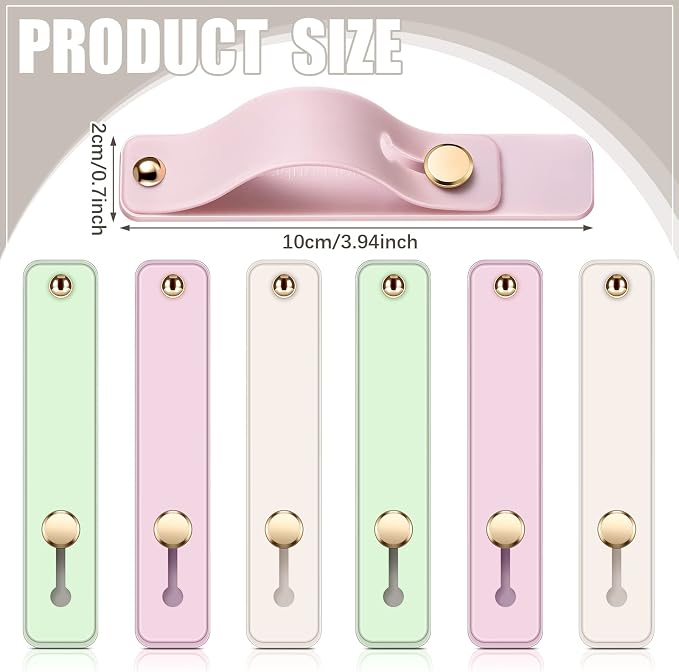 Weewooday 6 Pieces Phone Grip Holder Cell Phone Grip Strap Telescopic Finger Strap Stand Universal Finger Kickstand for Most Smartphones(Mint, White, Light Purple)