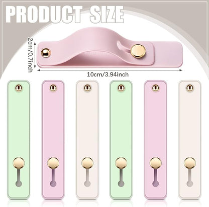 Weewooday 6 Pieces Phone Grip Holder Cell Phone Grip Strap Telescopic Finger Strap Stand Universal Finger Kickstand for Most Smartphones(Mint, White, Light Purple)