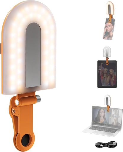 NEEWER GM66 Clip on Selfie Light for Phone, 68 LEDs, Bi Color Lighting Compatible with iPhone with CRI97+, 2000mAh for TikTok Vlog Recording Streaming Laptop Computer Webcam Video Conference Makeup