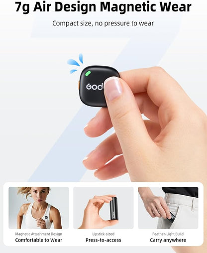GODOX C01 Kit2 Wireless Lavalier Microphone for iPhone 15/16/17 & Android, USB C, Intelligent Noise Reduction, 48kHz/24bit Audio & 200m Range for Vlogging, YouTube (2 TX + 1 USB-C RX + Charging Case)