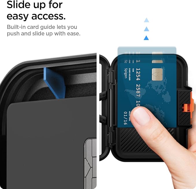 Spigen for MagSafe Wallet, Heavy Duty Hardshell Magnetic Card Holder Compatible with iPhone 17/16/15/14/13/12 Pixel 10 Series MagSafe-Cases Pixelsnap Holds 5-6/7-8 Cards