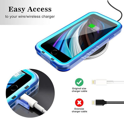 SPORTLINK Waterproof Case for iPhone SE 3rd 2022/iPhone SE 2nd 2020/iPhone 7/8 - Full Body Shockproof Dustproof Phone Screen Protector Rugged Waterproof Case for iPhone SE3/SE2/7/8 (Blue)