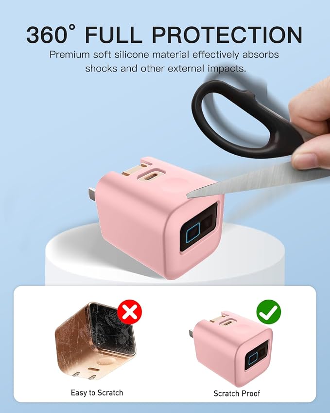 Silicone Case for Anker Nano 45W Type C Charger,Soft Silicone Protective Cover for USB C Charger Block,Shockproof,Fall-Resistant,Pink