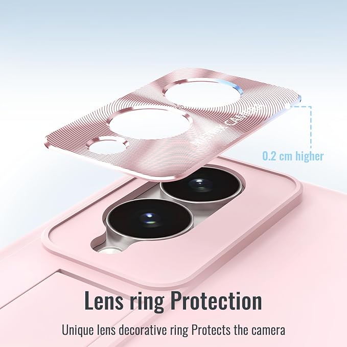 for Samsung Galaxy Z Fold 8 Case with Wristband Stand, Built-in Screen & Lens Protection Shockproof Full Body Drop Fall Protection.(Pink)