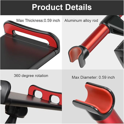 Car Headrest Mount, Adjustable 360 Rotating Tablet Holder for 5.3"-10.2" Devices, Universal Car Backseat Phone Mount for Kids, Fit for iPhone Pro Max, Galaxy Tabs (Red)