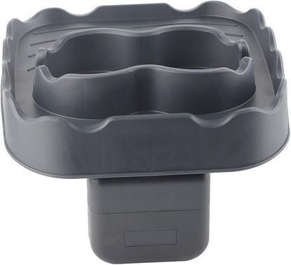 Hot Tub Table, Pool Cup Holder Fits for Outdoor Inflatable Pools/Spas Side Table Swimming Pool Side Drink Tray with Drain Holes for Bathtub Spa Patio(Gray)