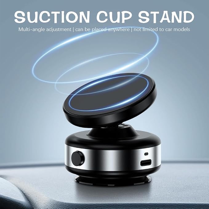 2024 New Electric Vacuum Magnetic Suction Car Phone Mount 360 Degree Rotating Rotatable Car Phone Holder,Compatible with 4.7-inch Above Smartphones