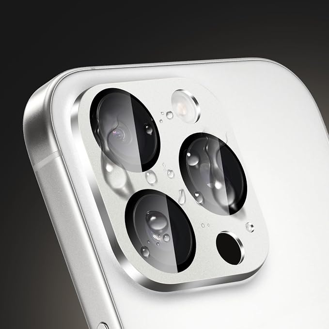 SAHARA - Ultra-Strong Camera Lens Protector for iPhone 16 Pro/16 Pro Max (2-Pack), White Titanium, (ZD00162)