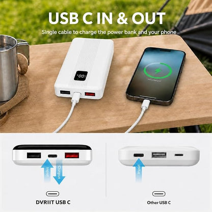 10000mAh Portable Charger with 4 Built-in Cables, 22.5W Fast Charging Power Bank, LED Display, Slim Travel Battery Pack for iPhone 17/16/15/14, Samsung Galaxy, iPad & More
