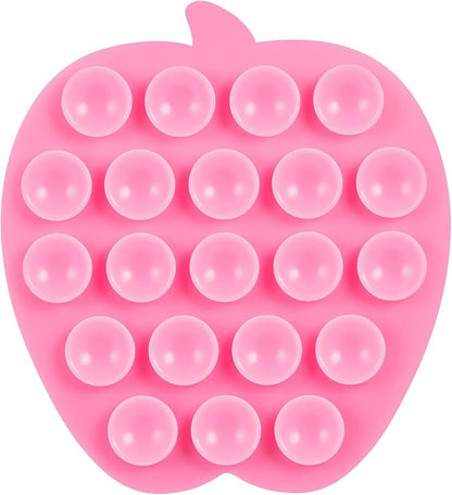 Cieo Suction Cup Phone Mount, Phone Accessories Hands-Free Strong Grip Holder for Selfies and Videos, Sticky Grip Mirror Shower Phone Holder(Apple Shaped, Pink)