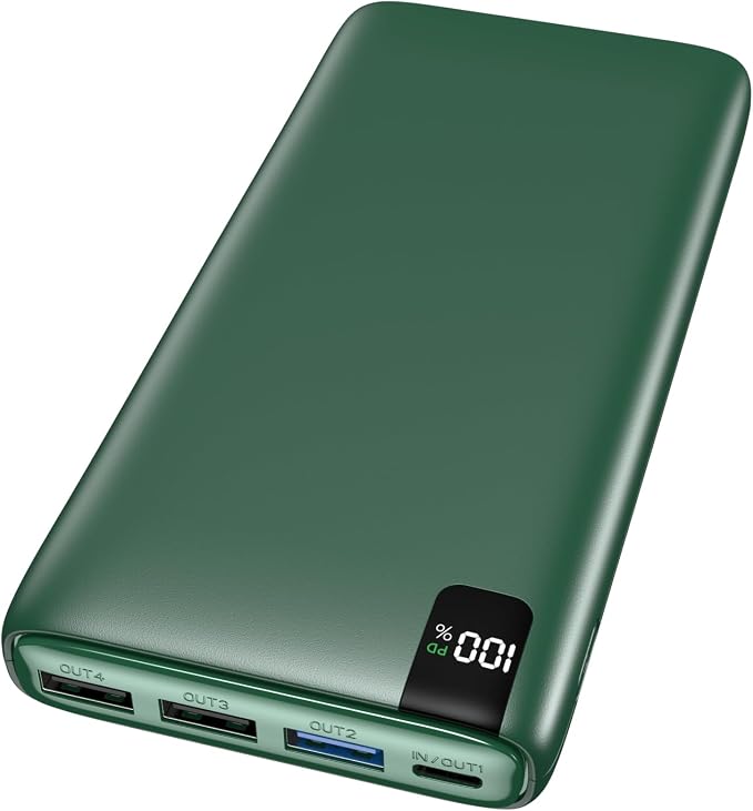 A ADDTOP 20000mAh Portable Charger, 22.5W Fast Charging Power Bank with 4 USB Outputs and LED Display, USB C External Battery Pack for Smartphone, Tablet