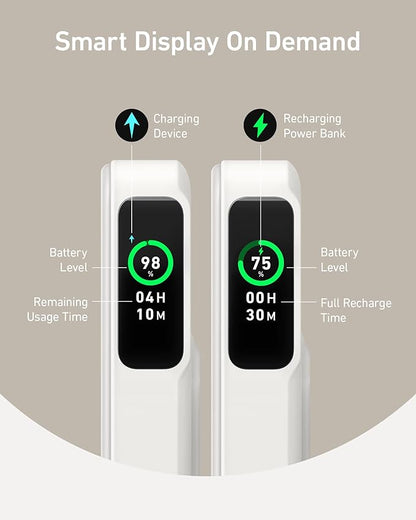 Anker MagGo Power Bank, Qi2 Certified 15W Ultra-Fast MagSafe-Compatible Portable Charger, 10,000mAh Battery Pack with Smart Display & Foldable Stand, For iPhone 16/15/14/13 Only (USB-C Cable Included)