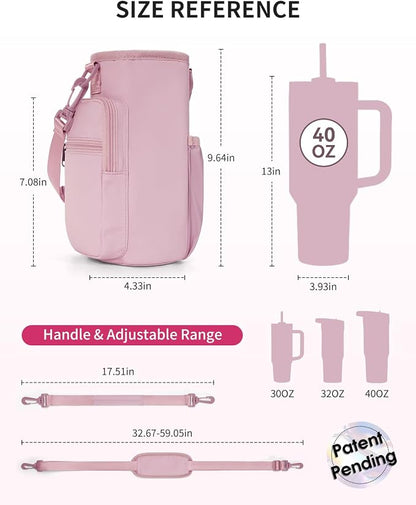sportsnew Magnetic Gym Bag for Women Men, Water Bottle Carrier Holder with Strap & Phone Pockets for 40oz Tumbler with Handle, 4 Built-in Magnets Small Gym Bag for Sports, Workout, Fitness, Walking