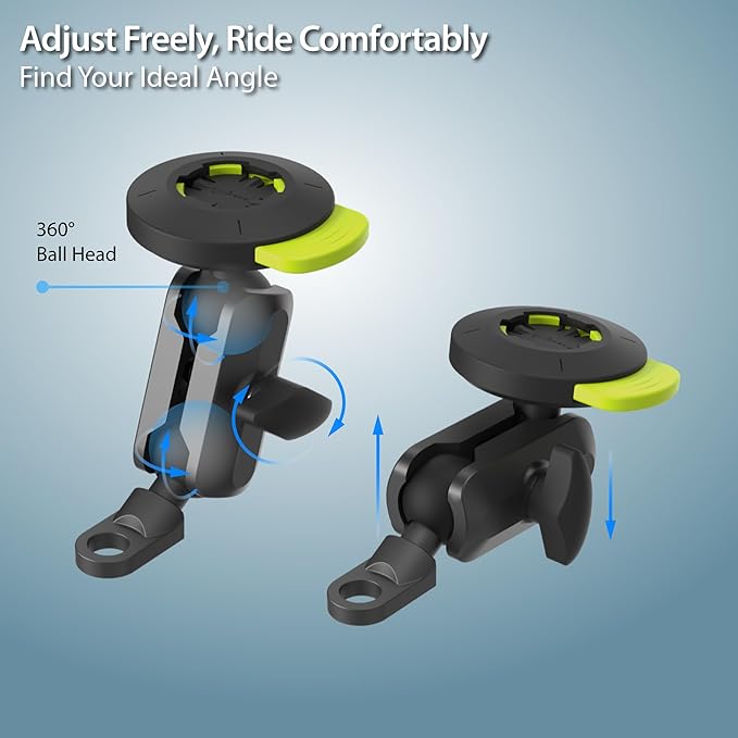 Bone Moto Tie Connect Kit 3 - Mirror Stem, Magnetic Motorcycle Phone Mount, Detachable & 360° Rotatable, Heavy Duty & Shock-Absorbing Scooter iPhone Holder for 4.7"–7.2" Smartphones (Mirror Mount)