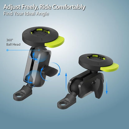 Bone Moto Tie Connect Kit 3 - Mirror Stem, Magnetic Motorcycle Phone Mount, Detachable & 360° Rotatable, Heavy Duty & Shock-Absorbing Scooter iPhone Holder for 4.7"–7.2" Smartphones (Mirror Mount)