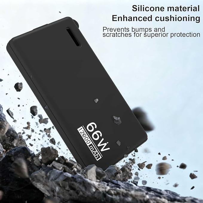 Silicone Protective Case for Huawei 12000mAh 66W Power Bank Soft Shockproof Dustproof Protective Sleeve Power Bank Ultra Thin Full Protection Case (White)