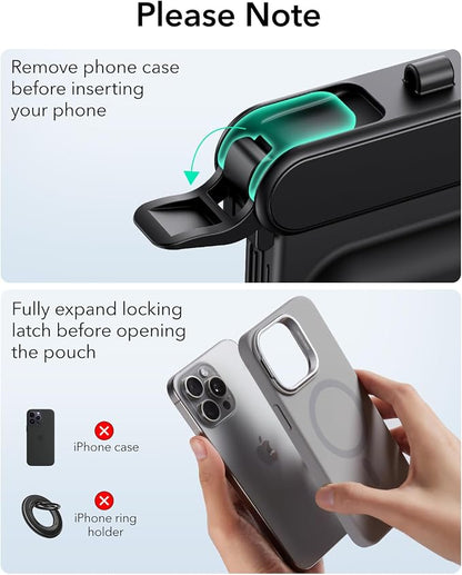 ESR Waterproof Phone Pouch for iPhone 13 Pro / 14 Pro / 15 Pro, Underwater Touch Sensitivity, IPX8 Floating Waterproof Cellphone Case with Lanyard, Dry Bag for Snorkeling, Black
