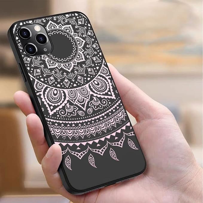 Cover for ZTE Blade A73 (6.52 inch) Case + Screen Protector，Tempered Glass 9H Hardness Protective Film and Soft Silicone Bumper Shell Black TPU Phone case -Peach Blossom