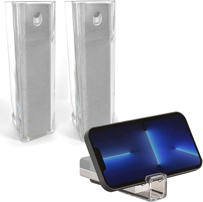 2 eDealz All in One Screen Cleaning Sprays with Microfiber and Phone Stand.Cleans and Removes Oil and Dirt from Smartphones, Tablets, LCD, LED Laptop, TV Screens and More (Grey)