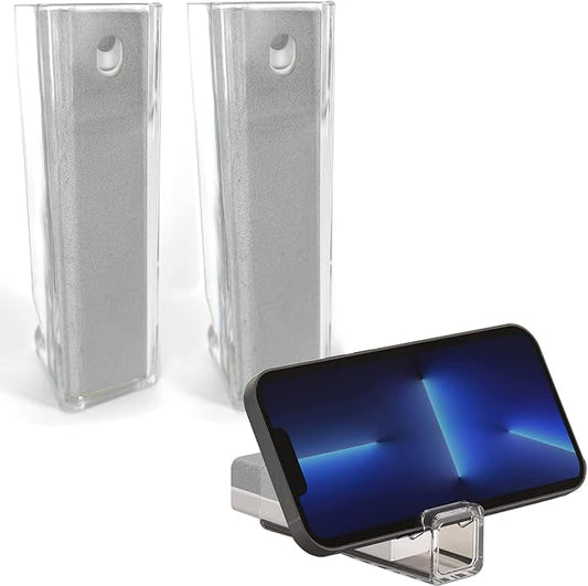 2 eDealz All in One Screen Cleaning Sprays with Microfiber and Phone Stand.Cleans and Removes Oil and Dirt from Smartphones, Tablets, LCD, LED Laptop, TV Screens and More (Grey)