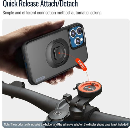 Bike Phone Mount,Motorcycle Phone Holder with Universal Adapter,Out Front Bicycle Handlebar Mount for Mountain Road EBike,Scooter,Moto,MTB,Quick Release 【Series C - 1st Gen】Angle Adjustment Edition