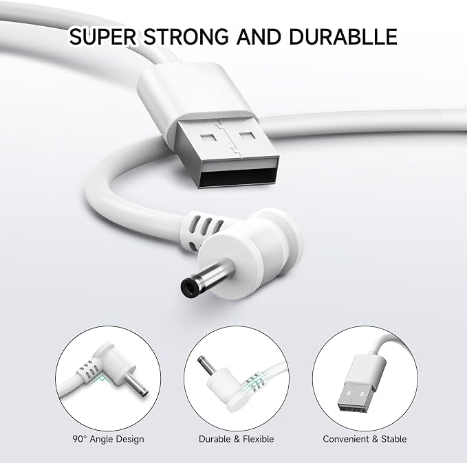 OLAIKE (3 Pack) 8m/26ft Charge Cable for Ring Stick Up Cam Battery/Plug-in & Ring Spotlight Cam Battery, Weatherproof Power Adapter Keep Charge Your Camera (No Camera), White
