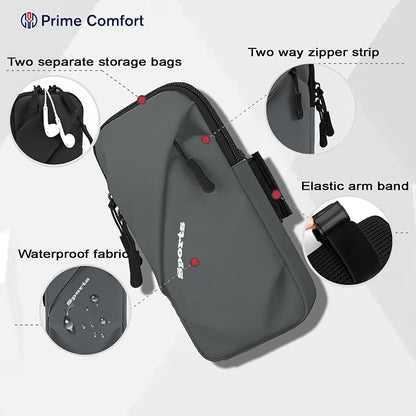 Cell Phone Armbands Running Phone Holder Armband, Shoulder Holster Phone Purse Crossbody Bag Pouch (Gray)