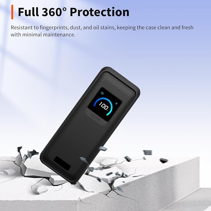 Case for Anker Prime Power Bank(26250mAh 300W)– Soft Silicone Protective Cover Compatible with Prime Power Bank(26250mAh 300W),Shockproof Anti-Scratch Slim Fit Case,Black