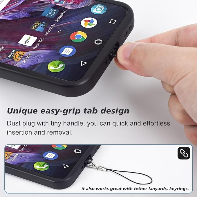 12PACK USB C Anti Dust Plug with Easy-Grip Tab Compatible with iPhone 17 16E 15 16 Plus Pro Max Samsung Galaxy S24-S8, A54, Google Pixel 8 7, Cell Phone Dust Cover for All USB Type-C Ports