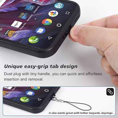 12PACK USB C Anti Dust Plug with Easy-Grip Tab Compatible with iPhone 17 16E 15 16 Plus Pro Max Samsung Galaxy S24-S8, A54, Google Pixel 8 7, Cell Phone Dust Cover for All USB Type-C Ports