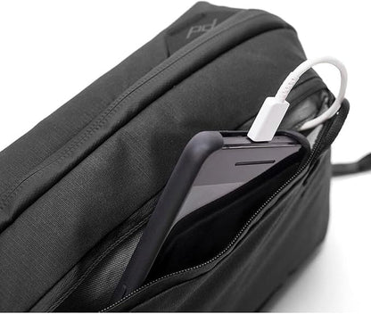 Peak Design Tech Pouch, Black, Electronics Organizer for Travel or Everyday Carry, Origami-Style Storage, Cable Pass-Through, Weatherproof Recycled Nylon, Gear Carry Bag for Men and Women