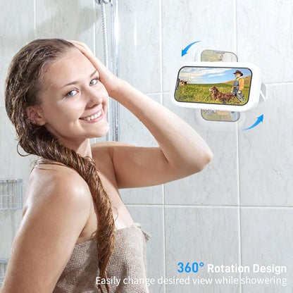 Waterproof Shower Phone Holder - 360° Rotation Case with Anti-Fog & High Sensitivity | Universal Mount Stand for Bathroom Wall, Mirror, Bathtub, Kitchen for Men & Women