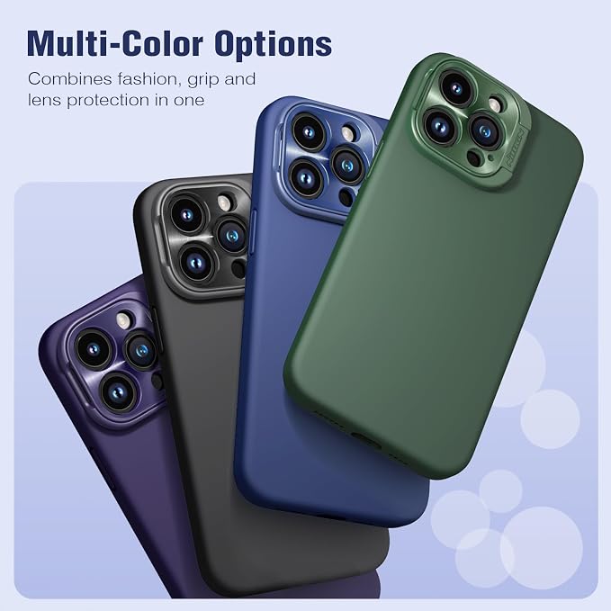 Nillkin for iPhone 15 Pro Case Silicone Upgraded[Compatible with MagSafe][Innovation Metal Camera Invisible Stand] Military Grade Protection Shockproof Phone Case for iPhone 15 Pro 6.1'' Blue