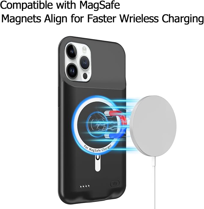 Battery Case for iPhone 11 Pro, Upgraded 10000mAh Battery Pack Rechargeable Charger Case with Carplay Wireless Charging Compatible with iPhone 11 Pro (5.8 inch) External Charging Clip(Black)