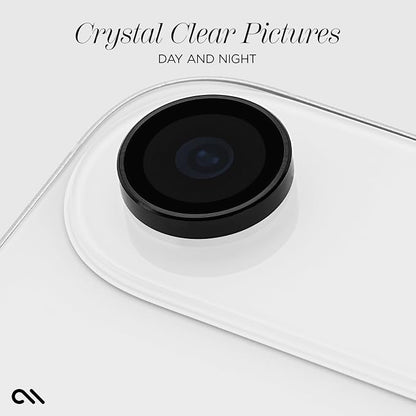 Case-Mate Camera Lens Protector with Aluminum Black Rings for iPhone Air - Double Tempered Glass, Anti-Scratch - Ultra HD View with Night Shooting, Case Friendly, Easy Install