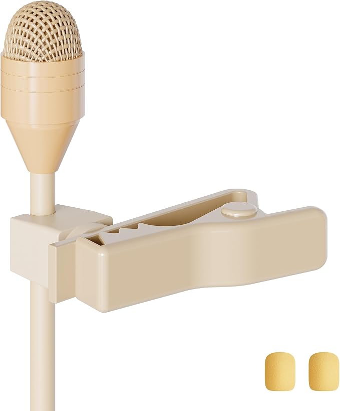 J K MIC-J 050 Lavalier Lapel Microphone Clip Mic Compatible with Sennheiser Wireless Bodypack Transmitter