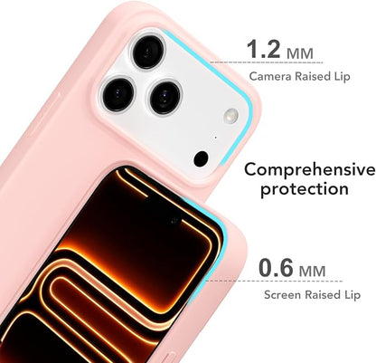 for iPhone 17 Pro Max Case Silicone Compatible with Magsafe Case, Ultra Slim Thin Magnetic Phone Cases Mag Safe, Cute Soft Rubber Gel Matte Plain Wireless Charging Cover for Women, Light Pink