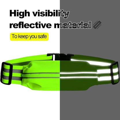 Running Belt Running Phone Belt for Women and Men Phone Holder Runners Pouch Waist Belt Reflective Runners Belt Money Belt Exercise Waist for Workout Jogging Running Gear Accessories (Green）