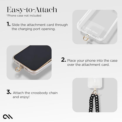 Case-Mate Crossbody Phone Lanyard / Chain [Works with All Phones] Hands-Free Strap - Cell Phone Charm - Neck Chain Holder for iPhone 17 Pro Max / 16 Pro Max / 15 Pro Max / 14 / 13 / S26 Ultra - Black