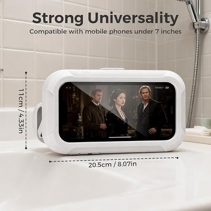 Waterproof Play Phone Holders, 2026 New Shower Phone Holder Waterproof, Adjustable Bathroom Phone Case for Home Bathroom, Rotatable Phone Stand Water Proof Phone Mount for Smartphone Users (White)