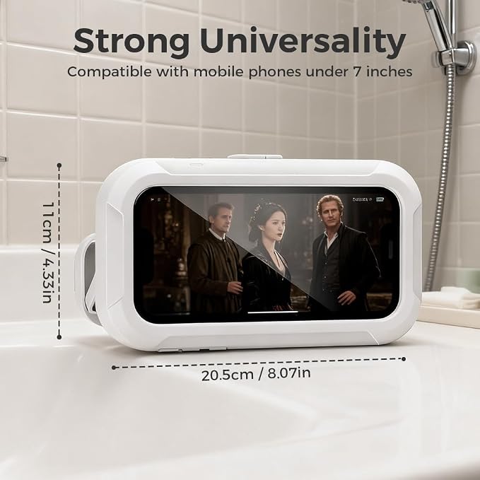 Waterproof Play Phone Holders, 2026 New Shower Phone Holder Waterproof, Adjustable Bathroom Phone Case for Home Bathroom, Rotatable Phone Stand Water Proof Phone Mount for Smartphone Users (Pink)