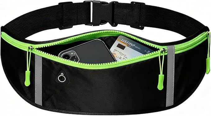 Beatac Slim Running Belt For Jogging, Hiking & Cycling Unisex Phone & Money Holder for Men & Women (Black)