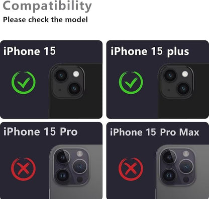 AFARER 2 Pack Compatible for iPhone 15/ for iPhone 15 Plus Camera Lens Protector, Metal Camera Cover with 9H Tempered Glass Screen Protector Accessories, [Drop Protection] Ultra HD Lens Protector- Black