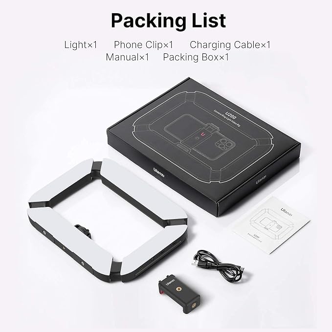 Smartphone Video Rig ULANZI U200 Camera Video Rig Phone Video Stabilizer LED Ring Light Selfie Light for Smartphone, Action Camera, YouTube, Vlogging, Filmmaking, Makeup
