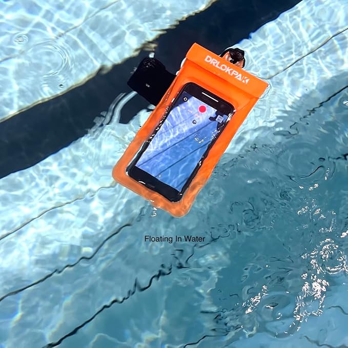 DRLOKPAK Waterproof Phone Case Armband Surfing Dry Bag Floating Waterproof Pouch Holder for iPhone 15 14 13 12 Pro Max XS Plus Se Galaxy S23 + Ultra W24 Google LG Phone up to 7inch