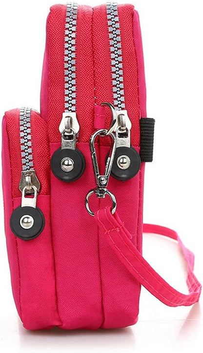 ZGMYC 3-Layers Cellphone Pouch Wristlet Purse Waterproof Sports Armband Shoulder Bag Wallet