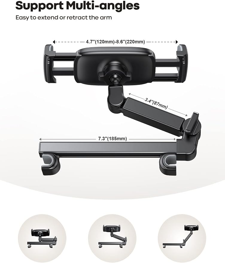 Lamicall 2024 Magnetic Twinkle Ring Phone Holder + Car Headrest Tablet Holder